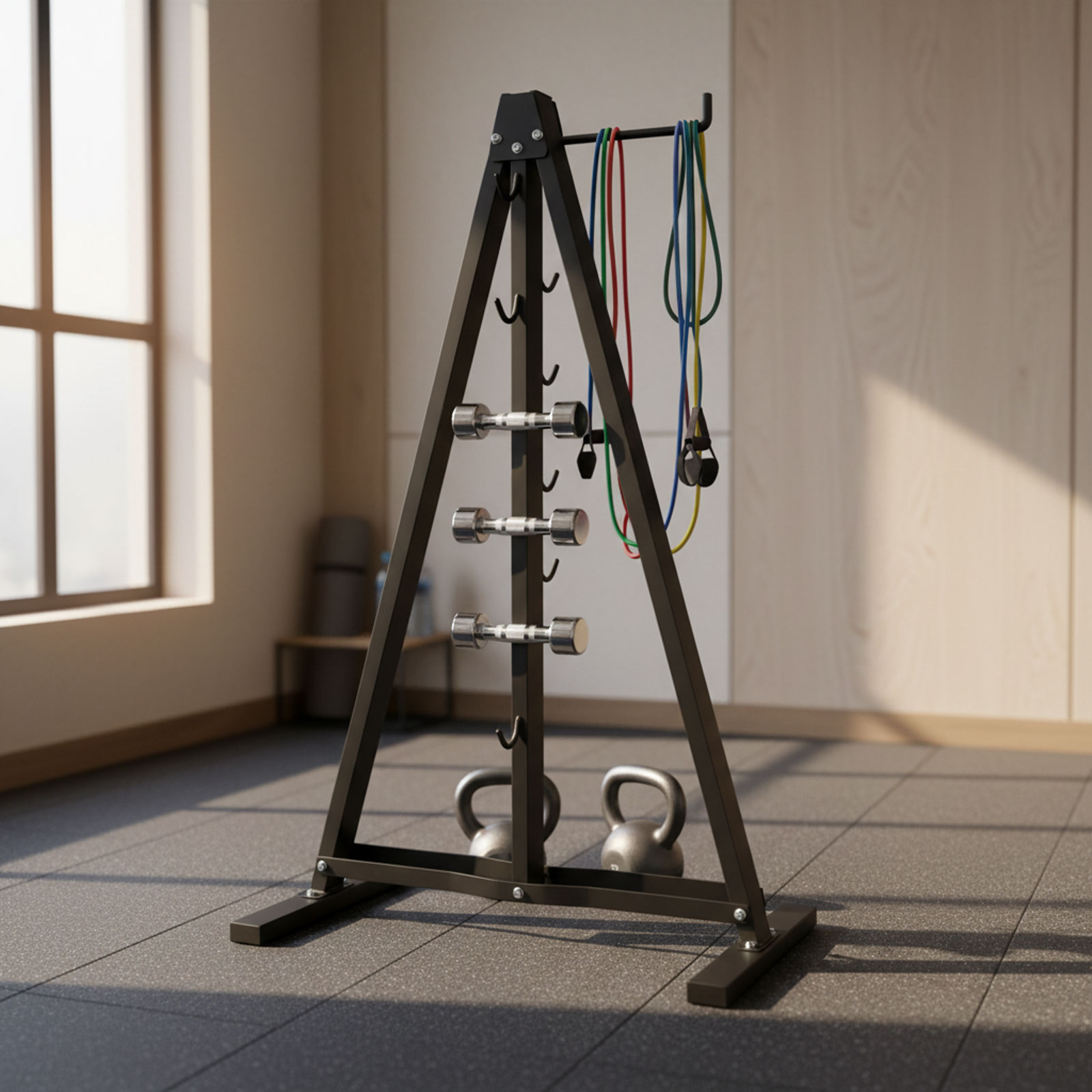 Rak Penyimpanan Alat Latihan L - Home Gym Routine ulasan dan harga