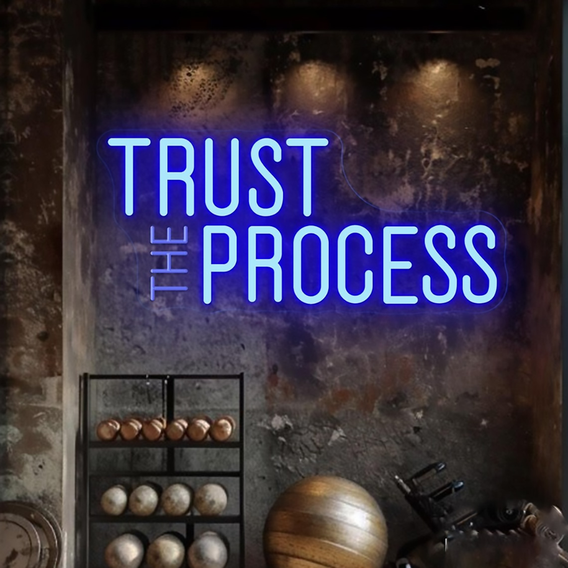 Tanda Neon Trust The Process,  - Home Gym Neon Sign ulasan dan harga
