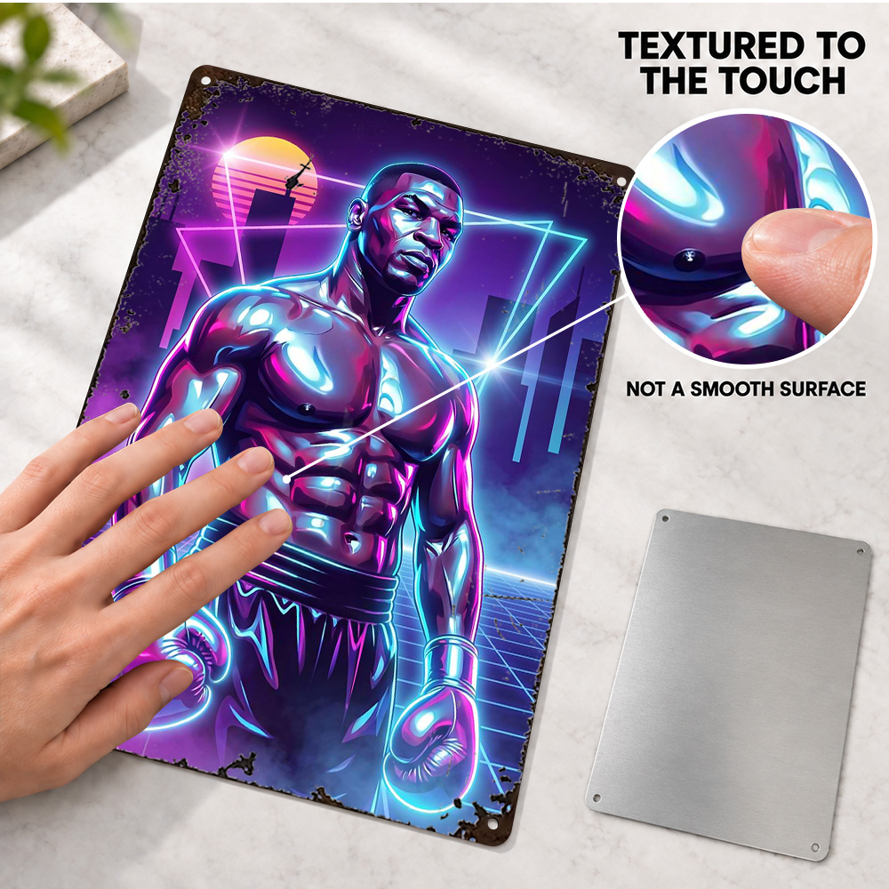 Poster Logam Bertekstur Bertem - Home Gym Neon Sign ulasan dan harga
