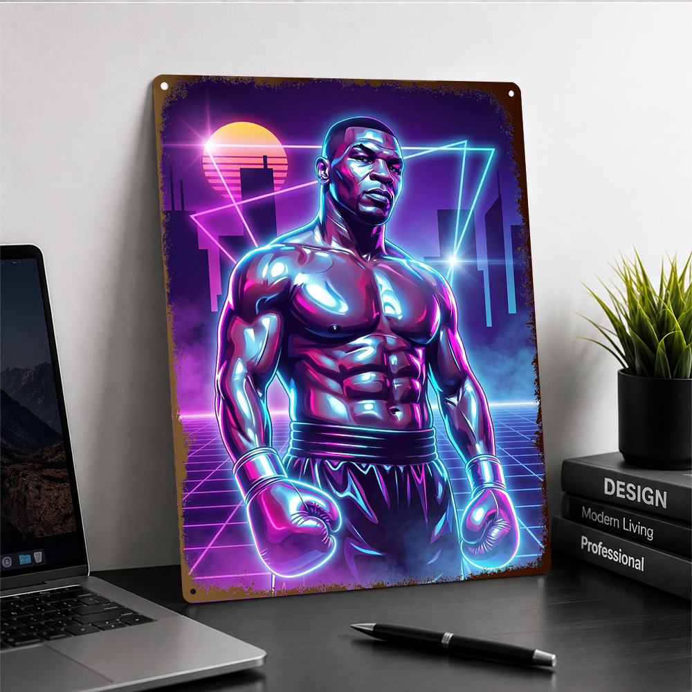 Poster Logam Bertekstur Bertem - Home Gym Neon Sign ulasan dan harga