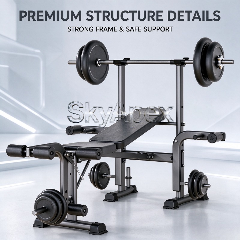 Set Alat Latihan Barbel Rak Sq - All In One Gym Home Equipment ulasan dan harga