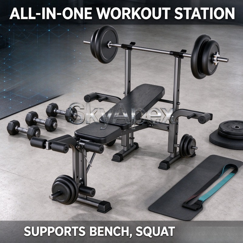 Set Alat Latihan Barbel Rak Sq - All In One Gym Home Equipment ulasan dan harga