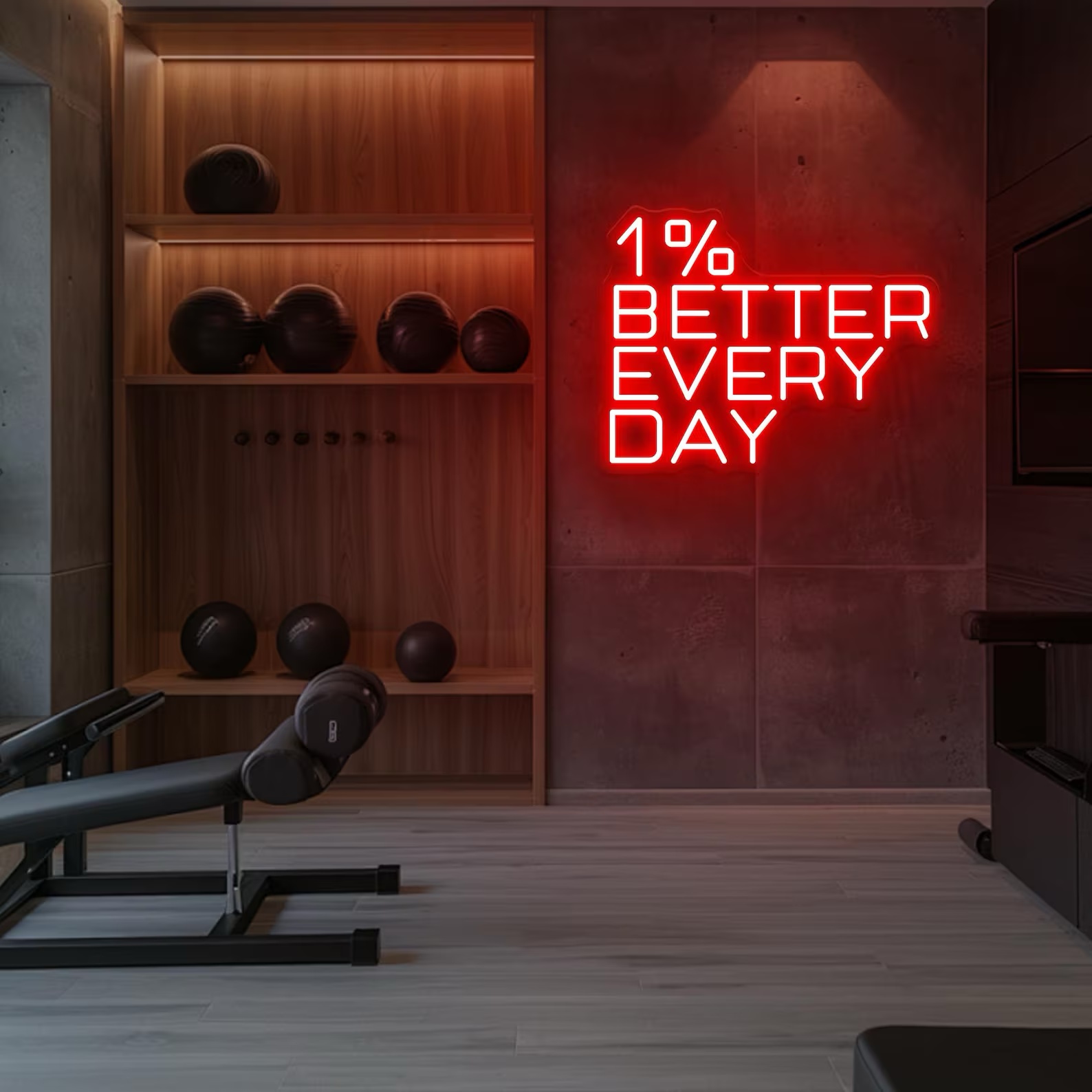 Lampu Neon “1% Lebih Baik Seti - Home Gym Neon Sign ulasan dan harga